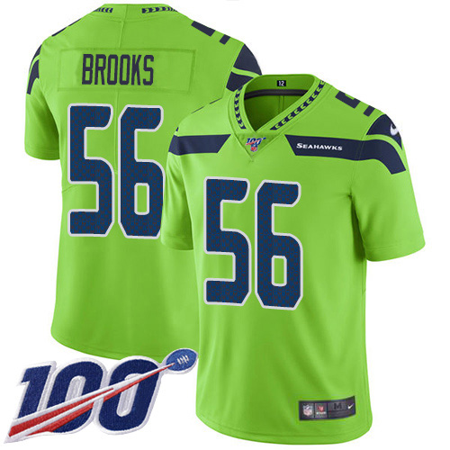 Nike Seahawks #56 Jordyn Brooks Green Youth Stitched NFL Limited Rush 100th Season Jersey
